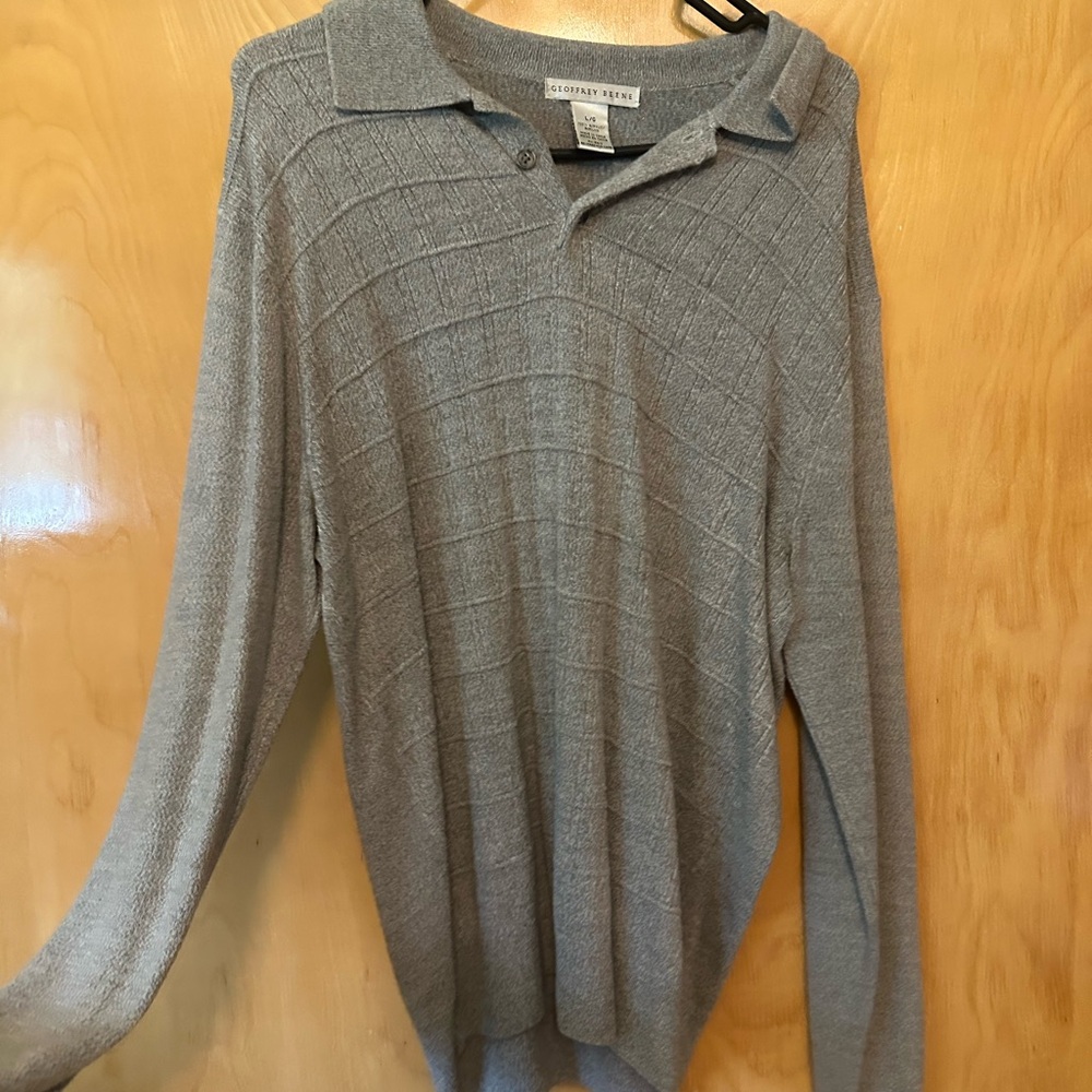 Geoffrey Beene Charcoal Knit Polo
